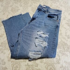 KanCan Distressed Crop Jeans Size 27